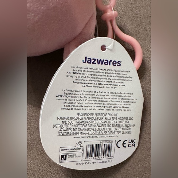 Kellytoy Bop the Carrot Bunny Squishmallow Clip-on Backpack Stuffed Plush Toy - Picture 13 of 13